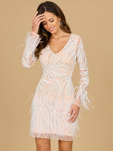 Load image into Gallery viewer, Beaded, Feather Cocktail Dress