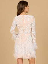 Load image into Gallery viewer, Beaded, Feather Cocktail Dress