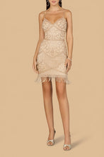 Load image into Gallery viewer, Spaghetti Strap Cocktail Dress with Fringes