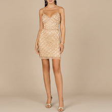 Load image into Gallery viewer, Spaghetti Strap Cocktail Dress with Fringes
