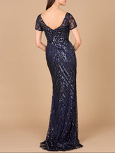 Load image into Gallery viewer, Short Sleeve, Beaded Mermaid Gown