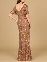 Load image into Gallery viewer, Beaded Gown With Cape Sleeves