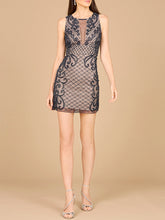 Load image into Gallery viewer, Illusion Neck Beaded Short New Year's Eve Dress  - OUTLET