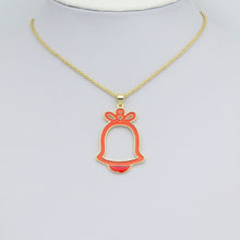 Load image into Gallery viewer, Red Enamel Gold Christmas Bell Charm Pendant,Sku#LK1208