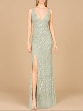 Load image into Gallery viewer, Embellished Gown with Slit - OUTLET