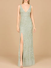 Load image into Gallery viewer, Embellished Gown with Slit - OUTLET
