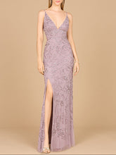 Load image into Gallery viewer, Embellished Gown with Slit And Spaghetti Straps  - OUTLET
