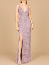 Load image into Gallery viewer, Embellished Gown with Slit And Spaghetti Straps  - OUTLET