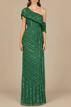 Load image into Gallery viewer, Off Shoulder Sheath Beaded Gown
