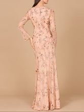 Load image into Gallery viewer, Beaded Dress with Sheer Long Sleeves
