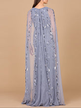 Load image into Gallery viewer, Mermaid Beaded Dress with Long Cape - OUTLET