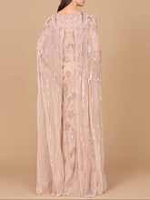 Load image into Gallery viewer, Beaded Sheath Dress with Long Cape