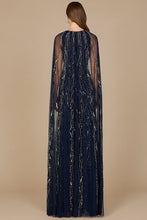 Load image into Gallery viewer, Elegant Beaded Dress with Long Cape