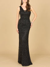 Load image into Gallery viewer, Cowl Draped Back Beaded Dress