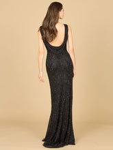 Load image into Gallery viewer, Cowl Draped Back Beaded Dress