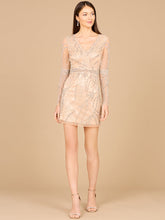 Load image into Gallery viewer, Long Sleeve V-Neck Cocktail Dress