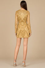 Load image into Gallery viewer, Long Sleeve Beaded Cocktail Dress