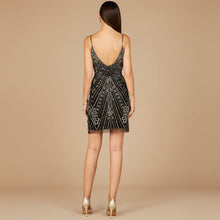 Load image into Gallery viewer, Embellished Cocktail Dress with V-Neckline