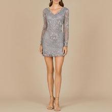 Load image into Gallery viewer, Long Sleeve Short Beaded Dress