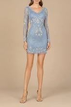 Load image into Gallery viewer, Long Sleeve Short Beaded Dress