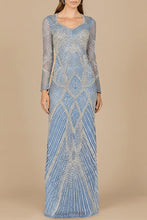 Load image into Gallery viewer, V Neck Beaded Long Sleeve Dress