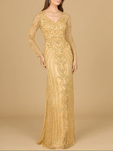 Load image into Gallery viewer, V Neck Beaded Long Sleeve Dress