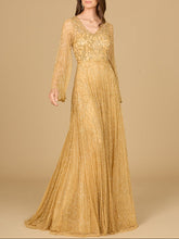 Load image into Gallery viewer, Beaded Long Dress with Flare Sleeves
