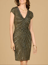 Load image into Gallery viewer, Cap Sleeve Cocktail Gown  - OUTLET