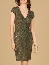 Load image into Gallery viewer, Cap Sleeve Cocktail Gown  - OUTLET