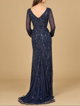 Load image into Gallery viewer, V-Neck Beaded Gown with Sleeves