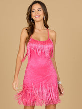 Load image into Gallery viewer, Spaghetti Strap Fringe Dress