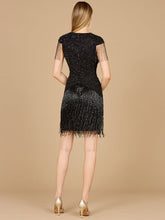 Load image into Gallery viewer, Beaded Fringe Short Dress with Cap Sleeves