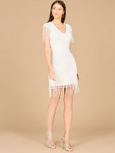 Load image into Gallery viewer, Beaded Fringe Short Dress with Cap Sleeves
