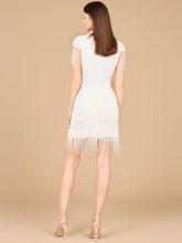 Load image into Gallery viewer, Beaded Fringe Short Dress with Cap Sleeves