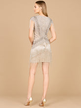 Load image into Gallery viewer, Beaded Fringe Short Dress with Cap Sleeves
