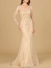Load image into Gallery viewer, Long Sleeve Lace Mermaid Gown
