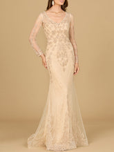 Load image into Gallery viewer, Long Sleeve Lace Mermaid Gown