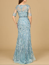 Load image into Gallery viewer, Short Sleeve Lace Fitted Gown