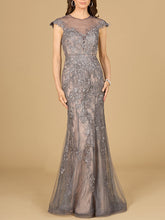 Load image into Gallery viewer, Sheath Lace Gown with Cap Sleeves