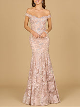 Load image into Gallery viewer, Off Shoulder Mermaid Beaded Gown