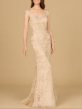 Load image into Gallery viewer, Mermaid Lace Gown with Cap Sleeves