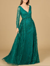 Load image into Gallery viewer, Elegant Overskirt Dress with Long Sleeves