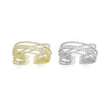 Load image into Gallery viewer, Clear CZ Crossover Baguette CZ Adjustable Bracelet, Sku#A271