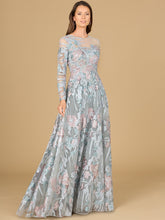 Load image into Gallery viewer, Illusion Neck, Long Sleeve Ballgown