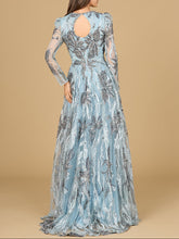 Load image into Gallery viewer, Long Sleeve V-Neck A-Line Gown