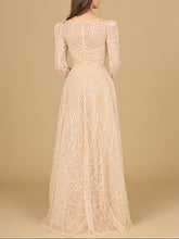 Load image into Gallery viewer, Long Sleeve V-Neck Ballgown