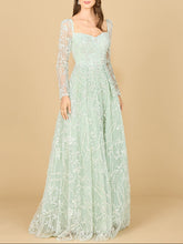 Load image into Gallery viewer, Long Sleeve Beaded Lace Gown