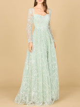 Load image into Gallery viewer, Long Sleeve Beaded Lace Gown