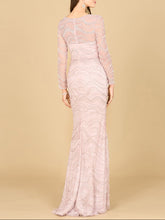 Load image into Gallery viewer, Long Sleeve Lace Fitted Gown