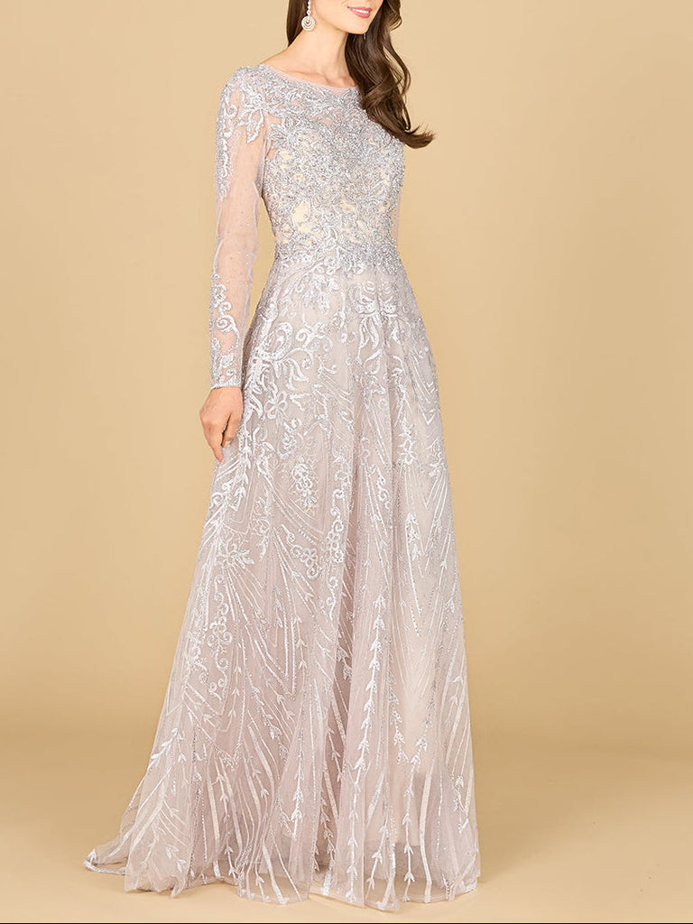 Long Sleeve High Neck Gown